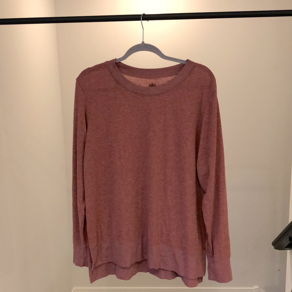 alo Yoga Oversized Pullover Top High Low Hem